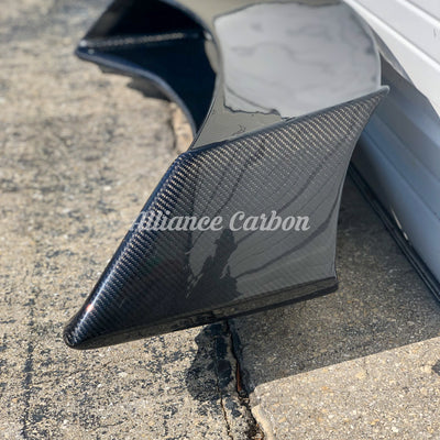 AMS Style Wing Spoiler Carbon Fiber w/ Carbon Top & 3rd Brake Light - Nissan 370z 09+ - Alliance Carbon