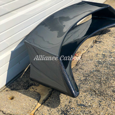 AMS Style Wing Spoiler Carbon Fiber w/ Carbon Top & 3rd Brake Light - Nissan 370z 09+ - Alliance Carbon