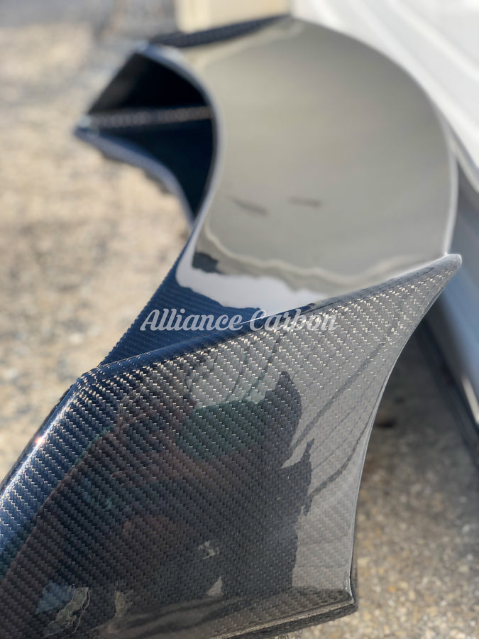 AMS Style Wing Spoiler Carbon Fiber w/ Carbon Top & 3rd Brake Light - Nissan 370z 09+ - Alliance Carbon