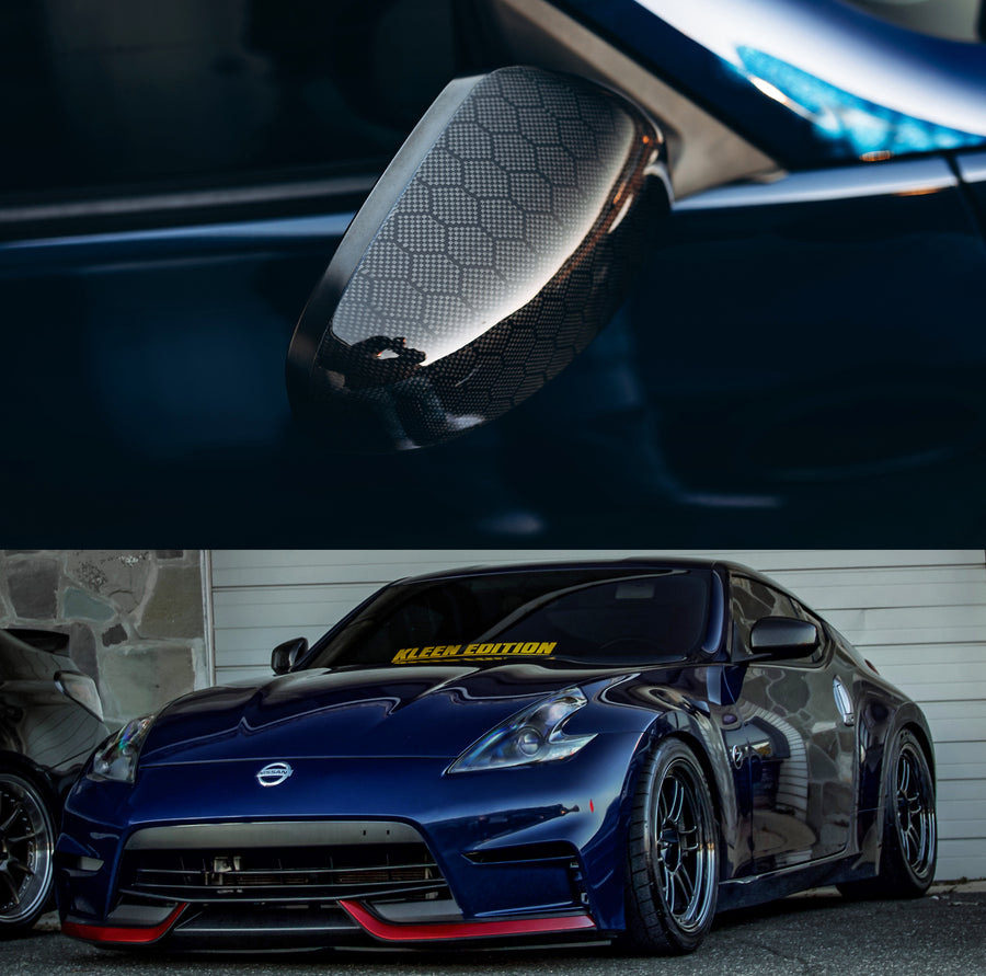 370Z HoneyComb Carbon Fiber Mirror Cap Set - Alliance Carbon